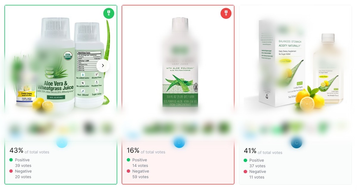 Real aloe vera juice shopper assessment screenshot